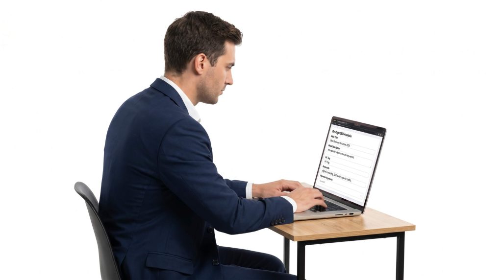 Man showing On page seo services